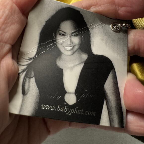 Vintage Baby Phat Jacket Puffer Vest Sequined Y2K Snap Up Womens Medium NOS NEW - Picture 13 of 15